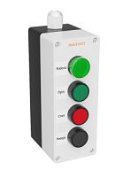 ПУ-4-150 ПУ-4-150 – пульт управления, оснащённый индикацией в виде зелёной лампы 24В, кнопками пуск/
