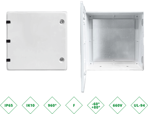 ШРК 606026 Шкаф композитный ШРК KAZ COM (пластик), IP65, 600х600х260 (ШхВхГ), c.МП ШРК 606026 Шкаф композитный ШРК KAZ COM (пластик), IP65, 600х600х260 (ШхВхГ), c.МП