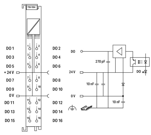 750-1504 Модуль дискретного вывода WAGO 750 16хDO фото 2
