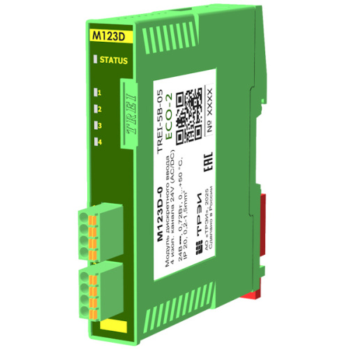 M123D Модуль дискретного ввода TREI-5B-05 ECO-2 M123D 4хDI, поканальная Г/И