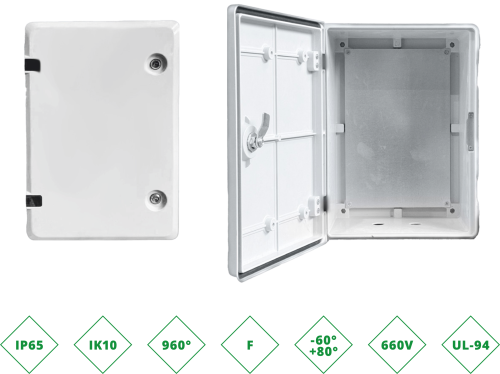 ШРК 406026 Шкаф композитный ШРК KAZ COM (пластик), IP65, 400х600х260 (ШхВхГ), c.МП ШРК 406026 Шкаф композитный ШРК KAZ COM (пластик), IP65, 400х600х260 (ШхВхГ), c.МП