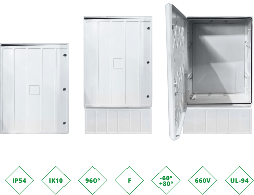 ШРК 7513730 Шкаф композитный ШРК KAZ COM (пластик), IP65, 750х1370х300 (ШхВхГ), c.МП
