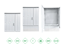 ШРК 9013730 Шкаф композитный ШРК KAZ COM (пластик), IP65, 900х1370х300 (ШхВхГ), c.МП