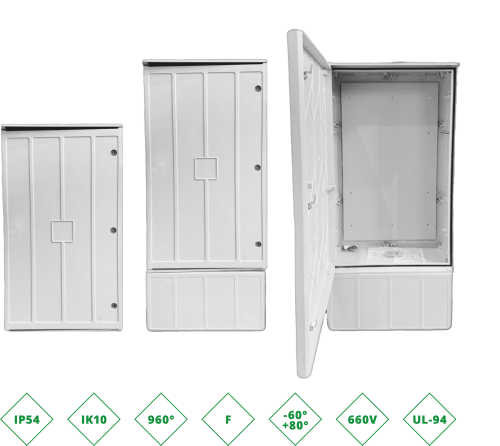 ШРК 6010030 Шкаф композитный ШРК KAZ COM (пластик), IP65, 600х1000х300 (ШхВхГ), c.МП