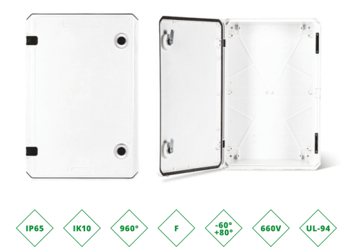 ШРК 406020 Шкаф композитный ШРК KAZ COM (пластик), IP65, 400х600х200 (ШхВхГ), c.МП