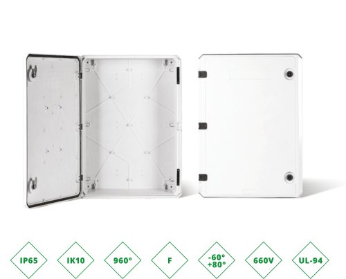 ШРК 507020 Шкаф композитный ШРК KAZ COM (пластик), IP65, 500х700х200 (ШхВхГ), c.МП