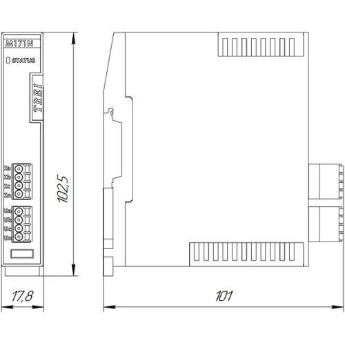 M171N Модуль аналогового ввода TREI-5B-05 ECO-2 M171N 1хAI фото 2