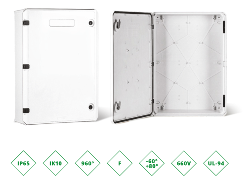 ШРК 608025 Шкаф композитный ШРК KAZ COM (пластик), IP65, 600х800х250 (ШхВхГ), c.МП