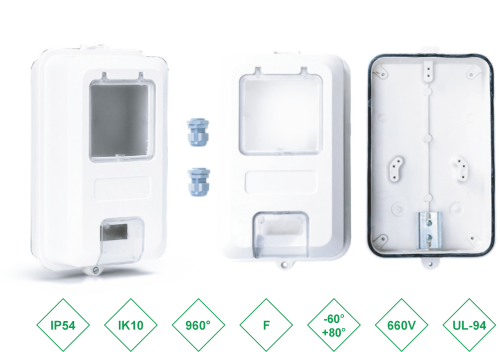 ШРК 182810 Шкаф композитный ШРК KAZ COM (пластик), IP65, 180х280х100 (ШхВхГ), c.МП