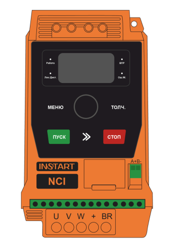 00007800 Преобразователь частоты INSTART NCI-G0.75/P1.5-4B +NCI-SM, 380В, 0,75кВт, 2,1А